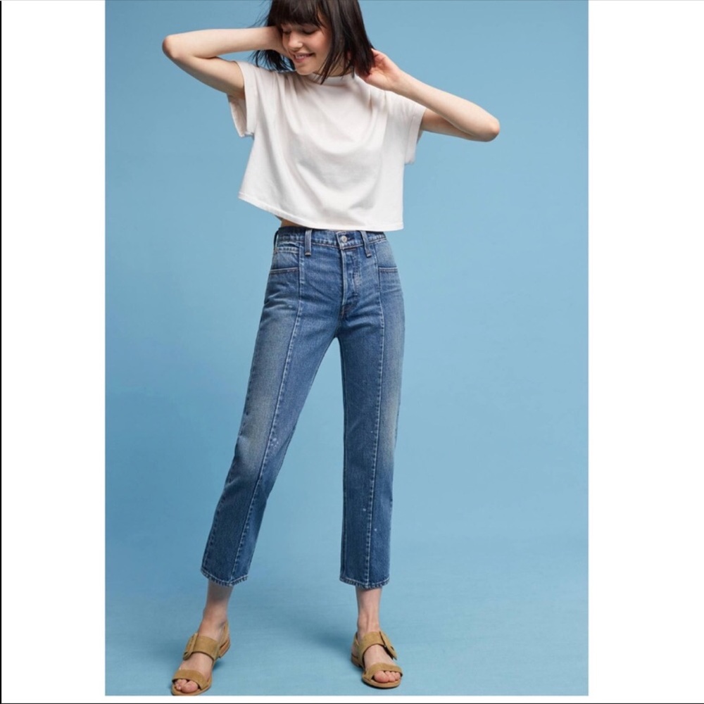 ✨LAST1 sz26 Levi’s Altered straight high Crop jean - Picture 4 of 8